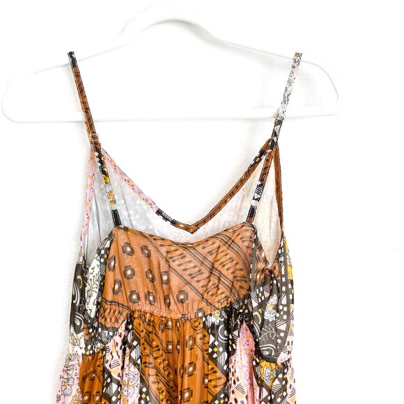 Raga Jenya Brown Boho Patchwork Maxi Dress NWT Sz M - Picture 8 of 13